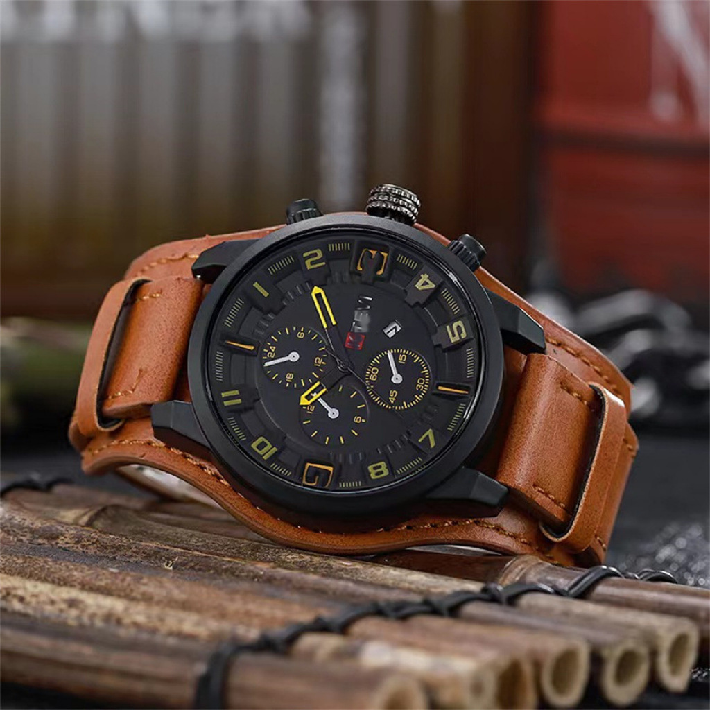 Retro Luxury Men Quartz Watch  - đánh giá và giá Leather Watch Band Men
