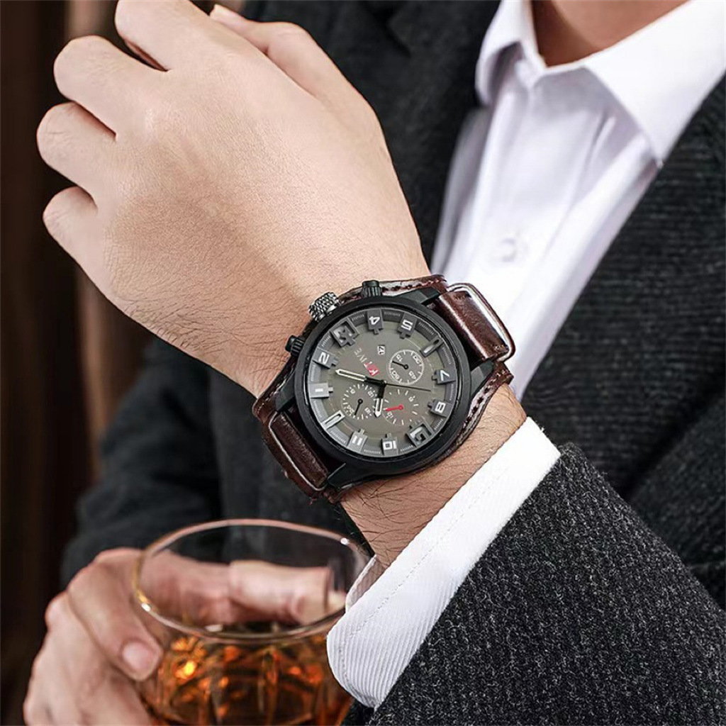 Retro Luxury Men Quartz Watch  - đánh giá và giá Leather Watch Band Men