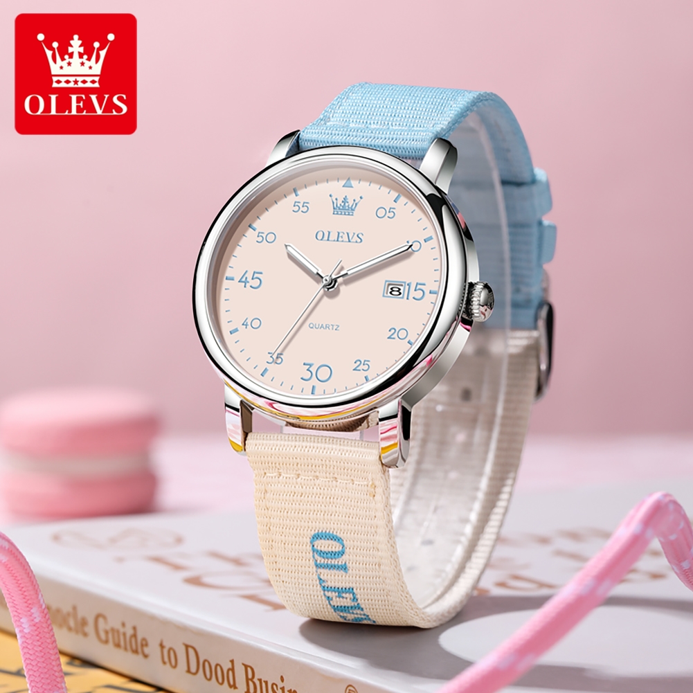 OLEVS Brand New Fashion Retro  - đánh giá và giá Canvas Strap Watch