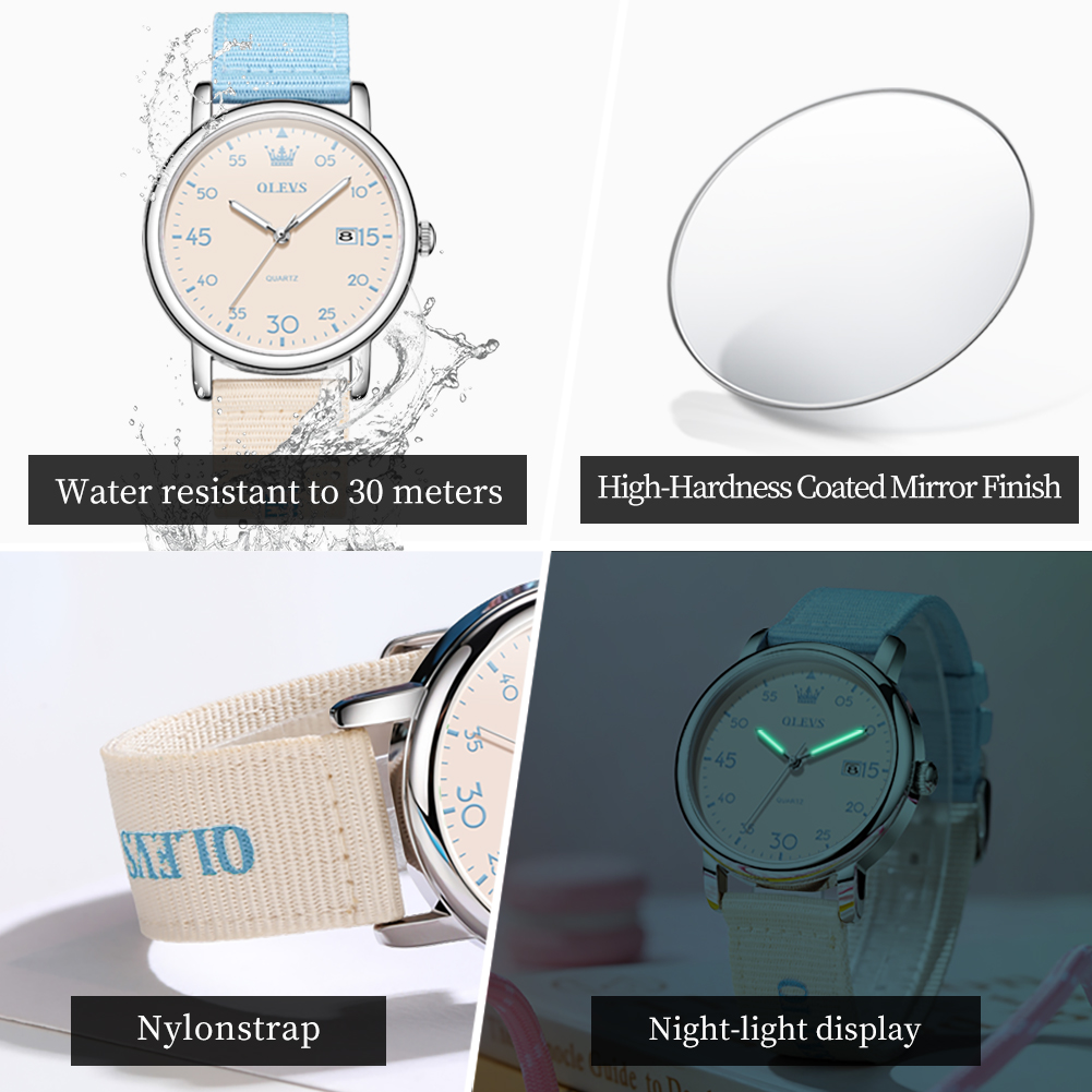 OLEVS Brand New Fashion Retro  - đánh giá và giá Canvas Strap Watch