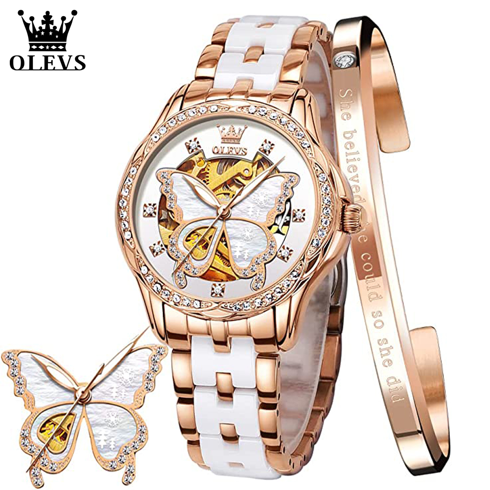 OLEVS Women's Automatic Watche - đánh giá và giá Butterfly Clasp Deployant