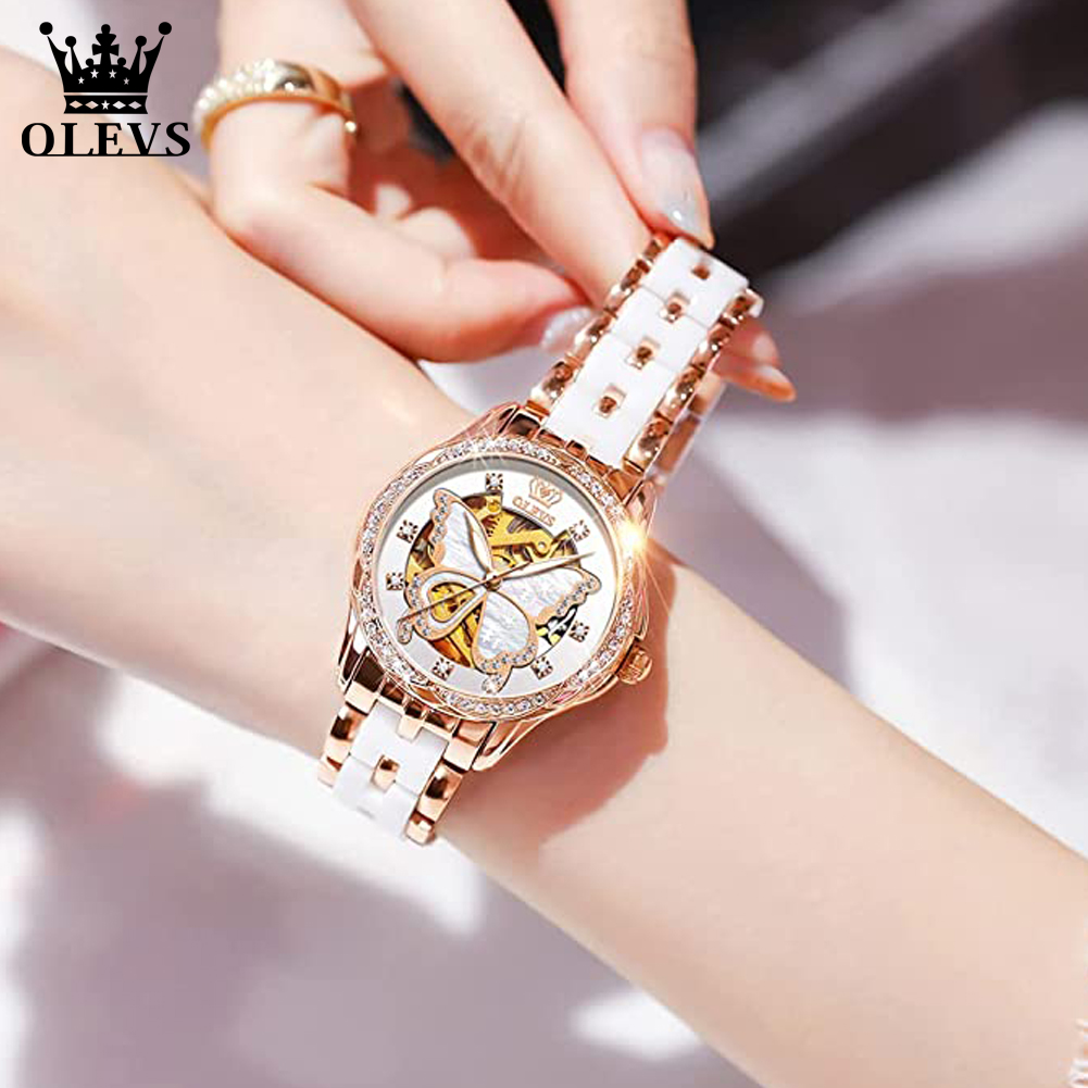 OLEVS Women's Automatic Watche - đánh giá và giá Butterfly Clasp Deployant